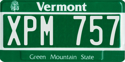 VT license plate XPM757