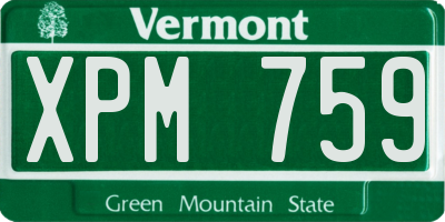 VT license plate XPM759