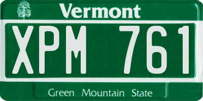 VT license plate XPM761