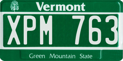 VT license plate XPM763
