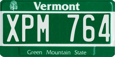 VT license plate XPM764