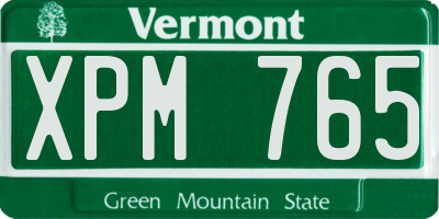 VT license plate XPM765