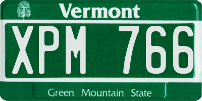 VT license plate XPM766