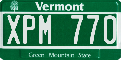 VT license plate XPM770