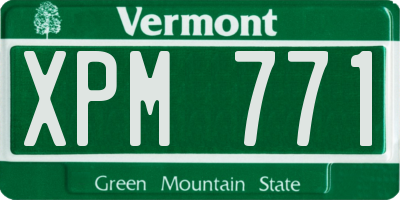 VT license plate XPM771