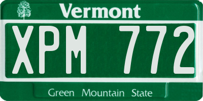 VT license plate XPM772