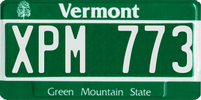 VT license plate XPM773
