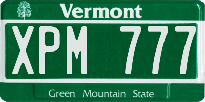 VT license plate XPM777