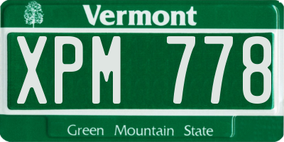 VT license plate XPM778