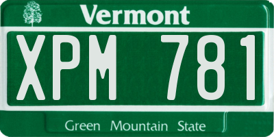 VT license plate XPM781