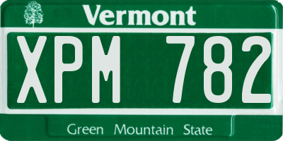 VT license plate XPM782