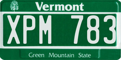 VT license plate XPM783