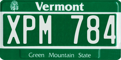 VT license plate XPM784