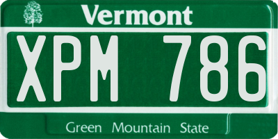 VT license plate XPM786