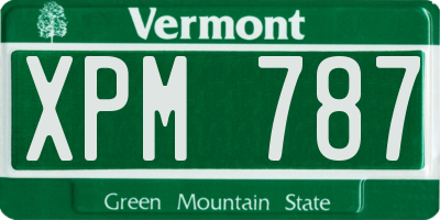 VT license plate XPM787