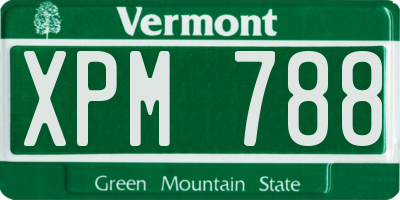 VT license plate XPM788