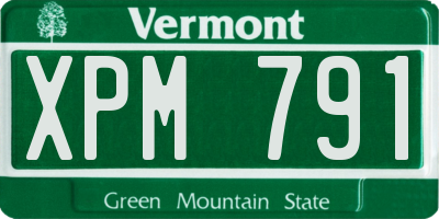 VT license plate XPM791