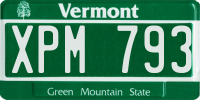 VT license plate XPM793
