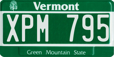VT license plate XPM795