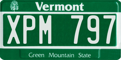 VT license plate XPM797