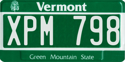 VT license plate XPM798