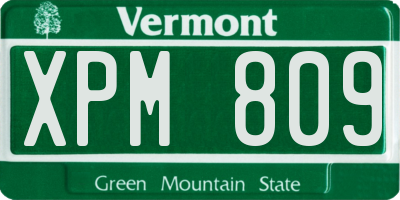 VT license plate XPM809