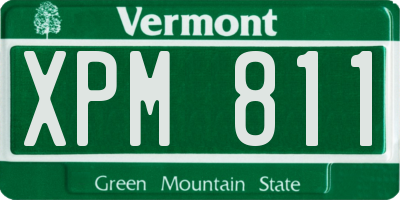 VT license plate XPM811