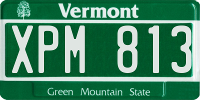 VT license plate XPM813