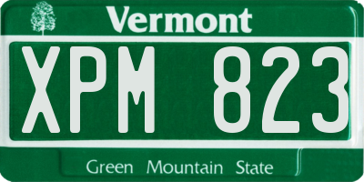 VT license plate XPM823