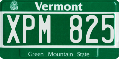 VT license plate XPM825