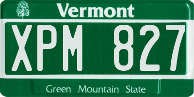 VT license plate XPM827