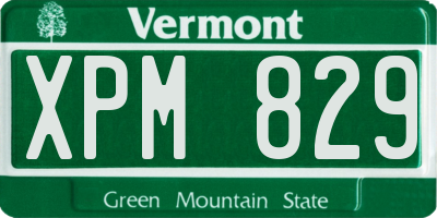VT license plate XPM829