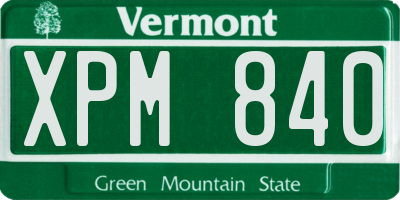 VT license plate XPM840