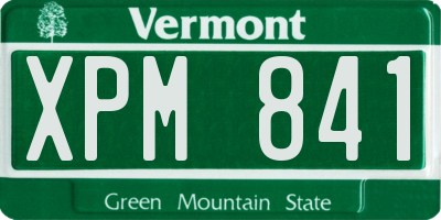 VT license plate XPM841