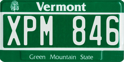 VT license plate XPM846