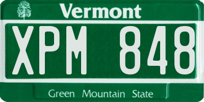 VT license plate XPM848