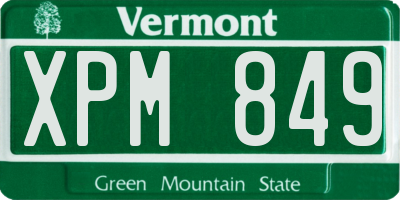 VT license plate XPM849