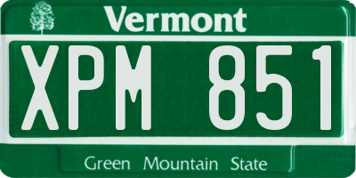 VT license plate XPM851