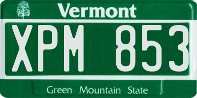 VT license plate XPM853