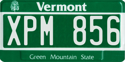 VT license plate XPM856