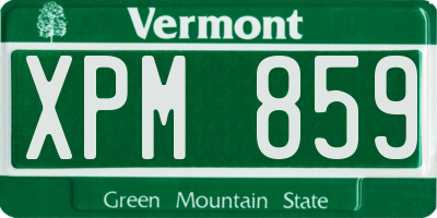 VT license plate XPM859