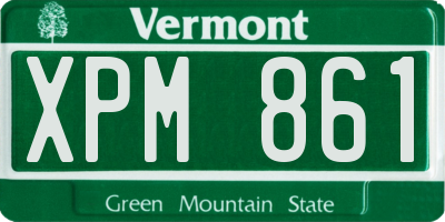 VT license plate XPM861
