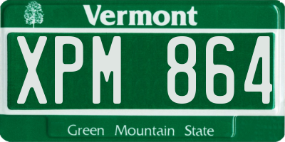 VT license plate XPM864