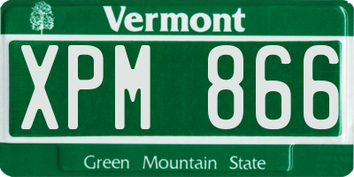 VT license plate XPM866