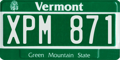 VT license plate XPM871