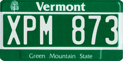 VT license plate XPM873