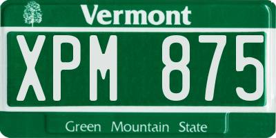 VT license plate XPM875