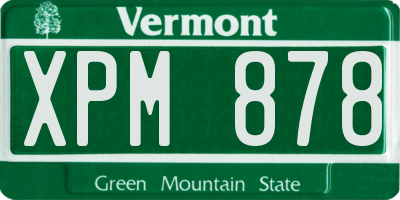 VT license plate XPM878