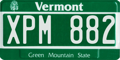 VT license plate XPM882