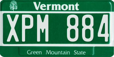 VT license plate XPM884